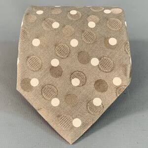 GIANFRANCO FERRE One Size Grey White Dots Silk Tie